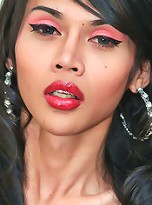 Freaky hung shemale wanks into a johnny