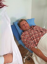 Hardcore M2F anal sex right in the ward