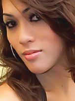 Yummy tranny Mint posing in her black lingerie set