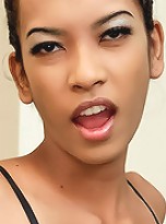 Lovely ladyboy Aym wanks her stiff cock