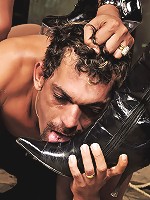 Guy forced to worship ts feet and cock